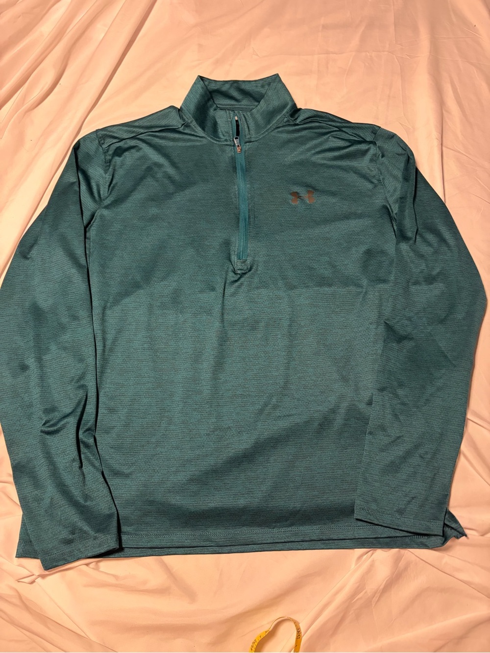 Under Armour 1/4 Zip Pullover Top, Loose Fit, Heather Teal Blue Men’s Size Large